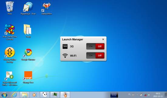 Launch Manager ten sam co w wersji z Bluetooth